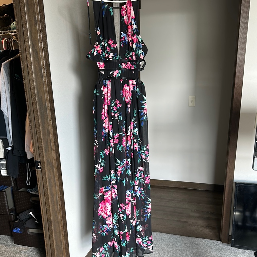 Floral Black Maxi Dress